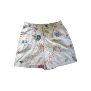 Vintage Starfire Botanical Wildflower Cotton Shorts Sz 12 Cottagecore Academia